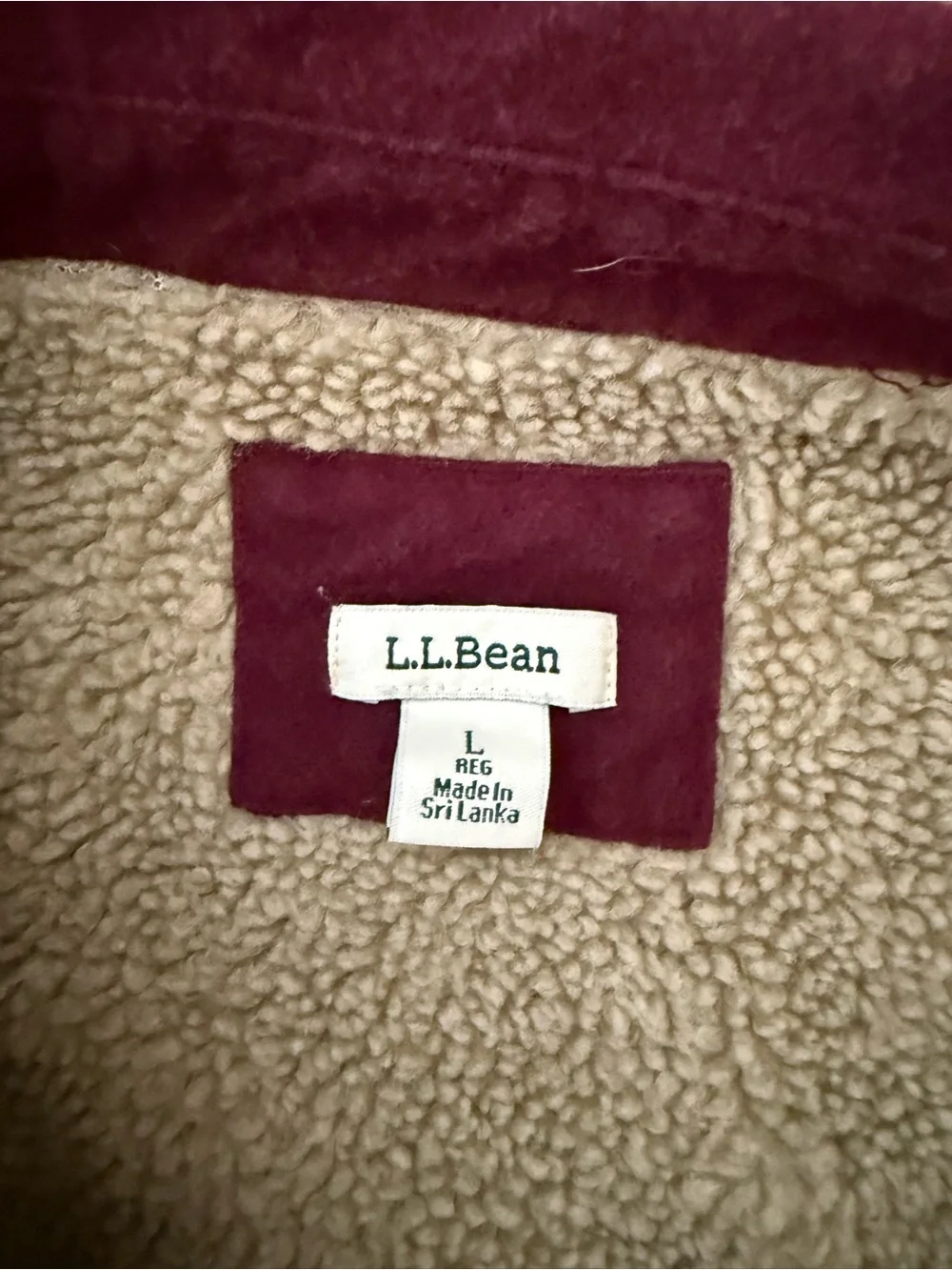 Vintage L.L. Bean Maroon Sherpa-Lined Barn Jacket - Picture 8 of 12